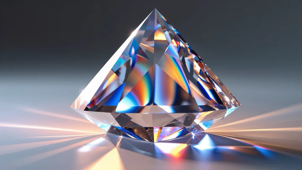 Crystal prism splitting light into organized colors - representing the eight pillars of the CEF