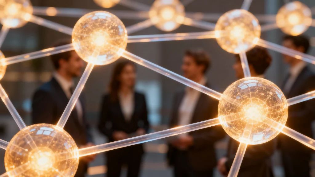 Network of luminous spheres symbolizing adaptive teams by DeYuCo Academy